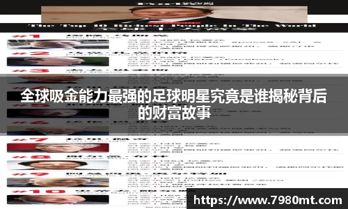 全球吸金能力最强的足球明星究竟是谁揭秘背后的财富故事